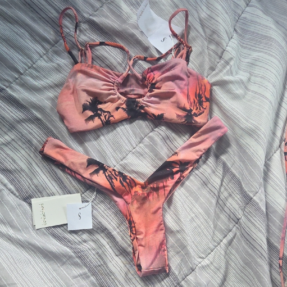 San Lorenzo Pink and Orange Bikini Set